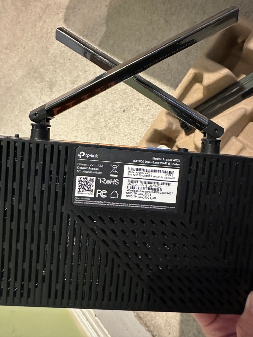 TP-Link Archer AX21 Dual-Band Wi‑Fi 6 Router — Black - Picture 3 of 3